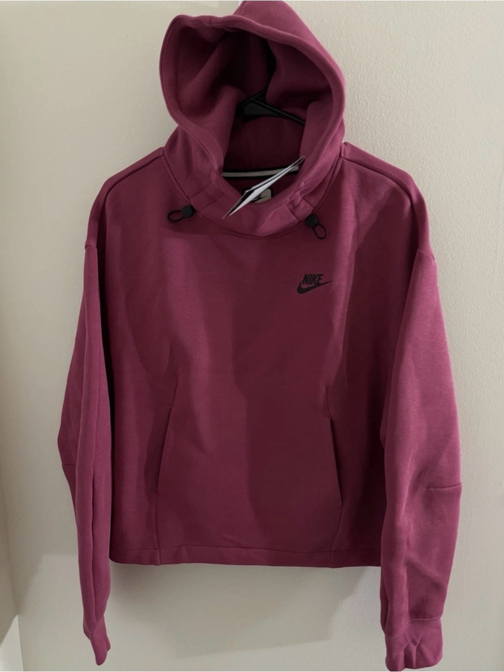 Nike Sportswear Tech Fleece Oversized/Crop Top Hoodie Pink/Red FV6322-634 Size S